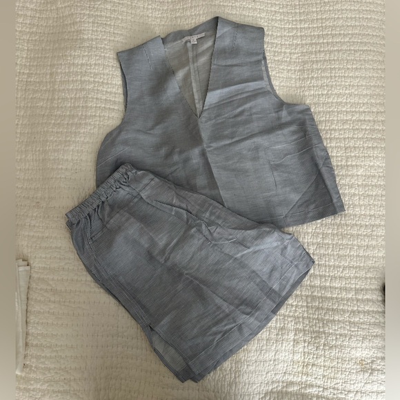 NWOT 🤍💙 Lunya Resort Striped Linen Blend Pajama Set MEDIUM - Picture 3 of 5